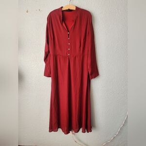 The Pyramid Collection Deep Red Long Sleeve Dress